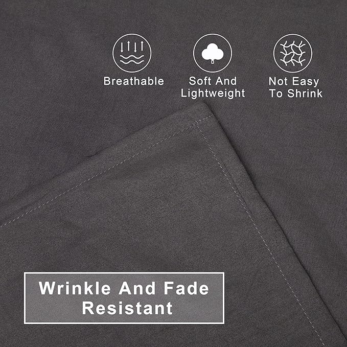 FLXXIE 4 Pieces Toddler Bedding Set, Soft and Breathable Microfiber Crib Sheet Set, Includes Quilted Comforter, Flat Top Sheet, Fitted Sheet, Envelope Pillow Case for Boys and Girls, Dark Grey