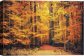 SIGNWIN Canvas Print Wall Art Golden Red Autumn Tree Leaf Forest Trail Nature Wilderness Photography Modern Art Rustic Landscape Relax/Calm Multicolor for Living Room, Bedroom, Office - 24x36