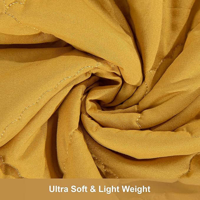 NTBAY Down Alternative Toddler Comforter, Lightweight and Warm Solid Color Baby Crib Quilted Blanket, 39x47 inches, Yellow